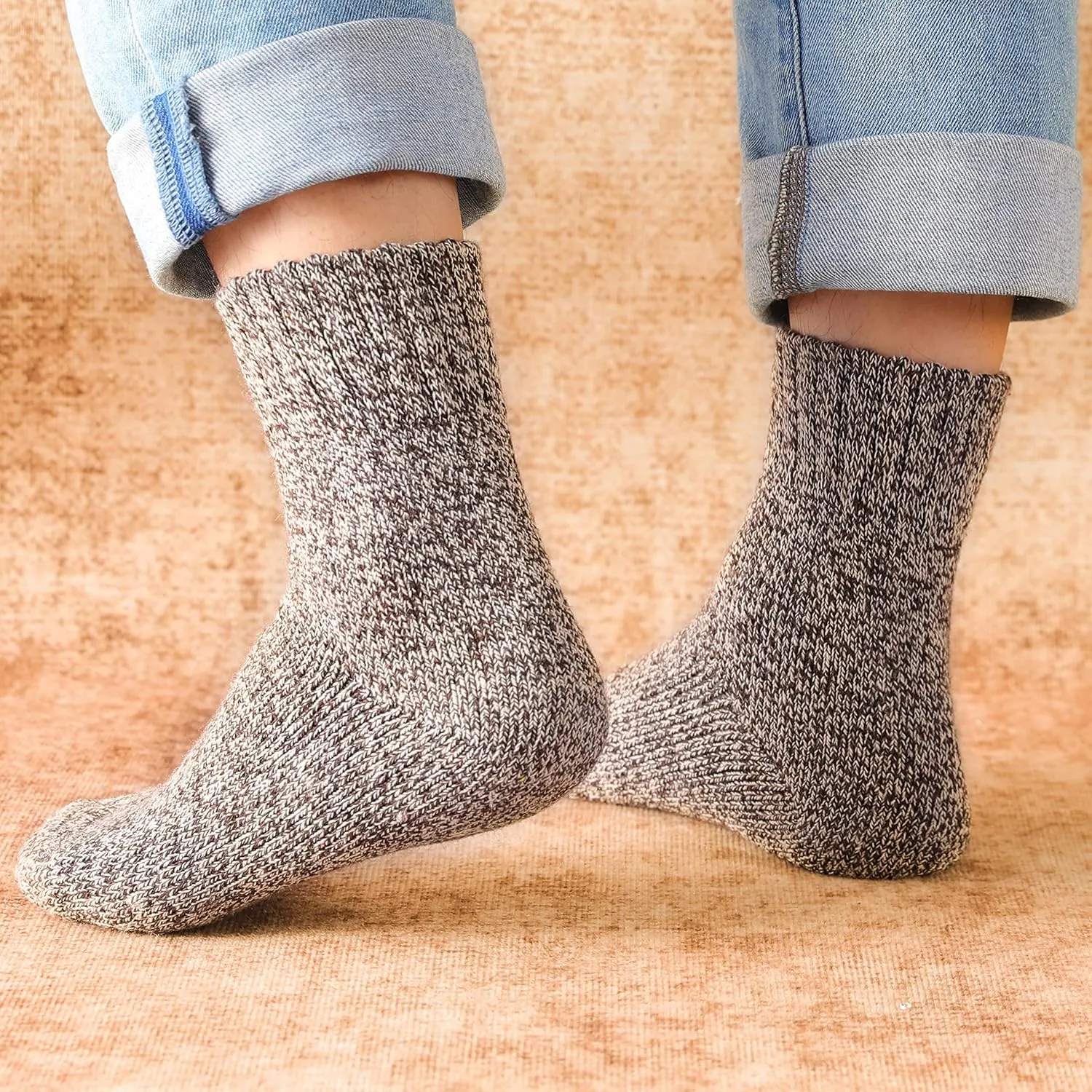 10 Pairs Wool Socks For Women Men, Warm Super Soft Thick Knit Cozy