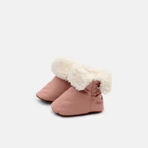 7AM Benji Sherpa Baby Booties - Rose Dawn