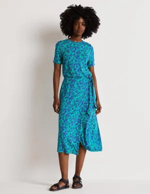 Amanda Jersey Midi Dress-Emerald, Tropic Foliage