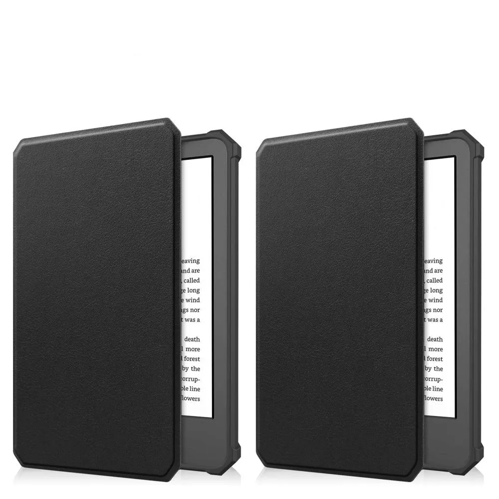 Amazon Kindle (2022) Leather Case Smart Cover Sleeve Litchi Look - Black