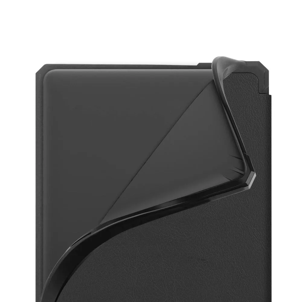 Amazon Kindle (2022) Leather Case Smart Cover Sleeve Litchi Look - Black