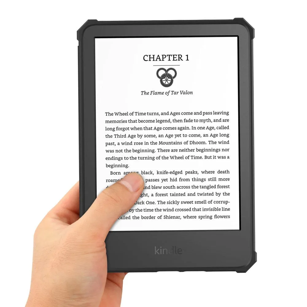 Amazon Kindle (2022) Leather Case Smart Cover Sleeve Litchi Look - Black