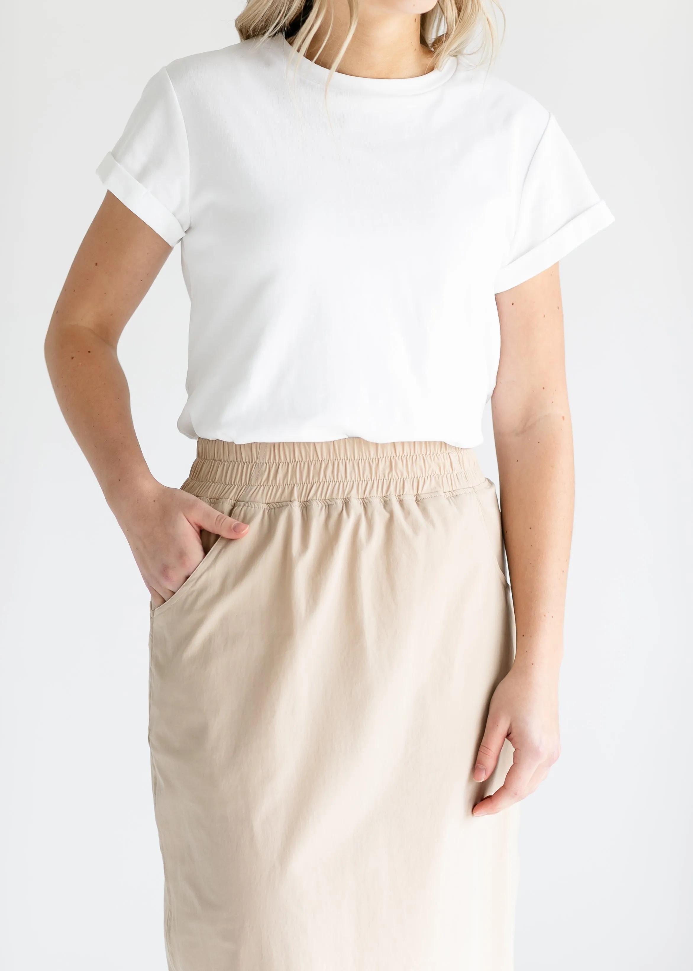 Andie Hiking Midi Skirt Tan - FINAL SALE