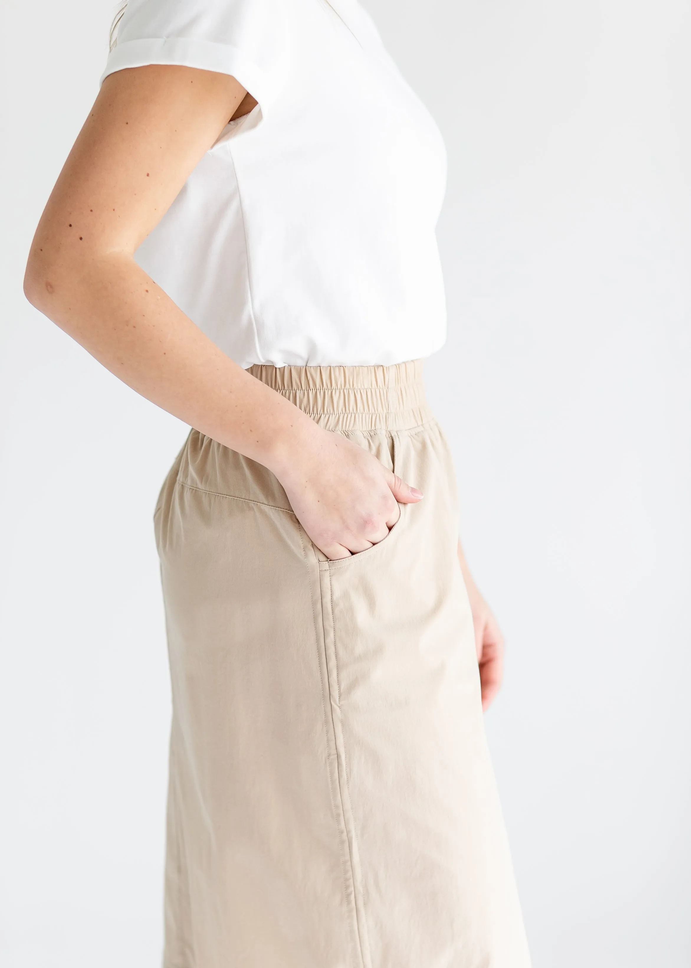 Andie Hiking Midi Skirt Tan - FINAL SALE