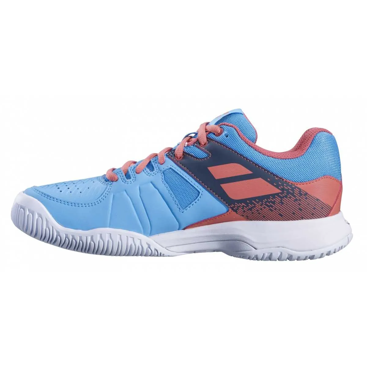 Babolat Pulsion All Court Kids & Women Sky Blue Pink Handball Volleyball Tennis Shoes