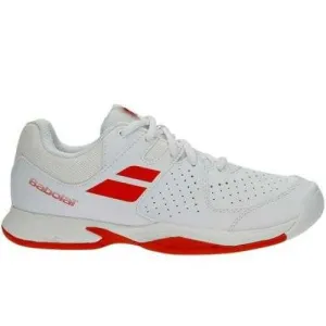 Babolat Pulsion All Court Kids & Women White Red Handball Volleyball Tennis Shoes