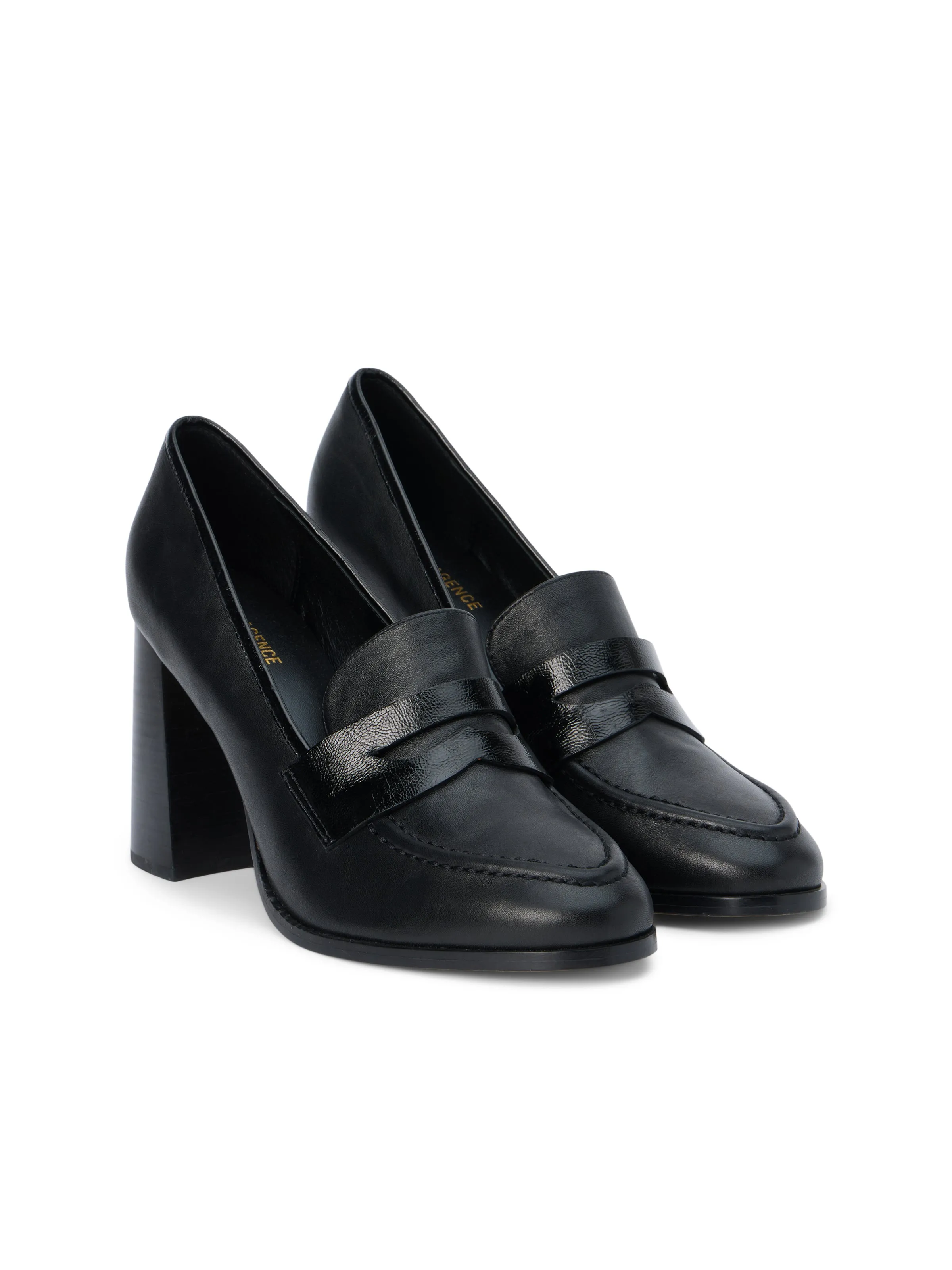 Blanche Heeled Leather Loafer