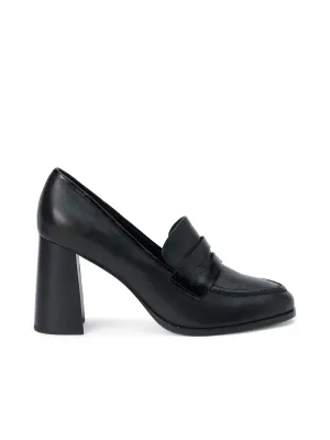 Blanche Heeled Leather Loafer