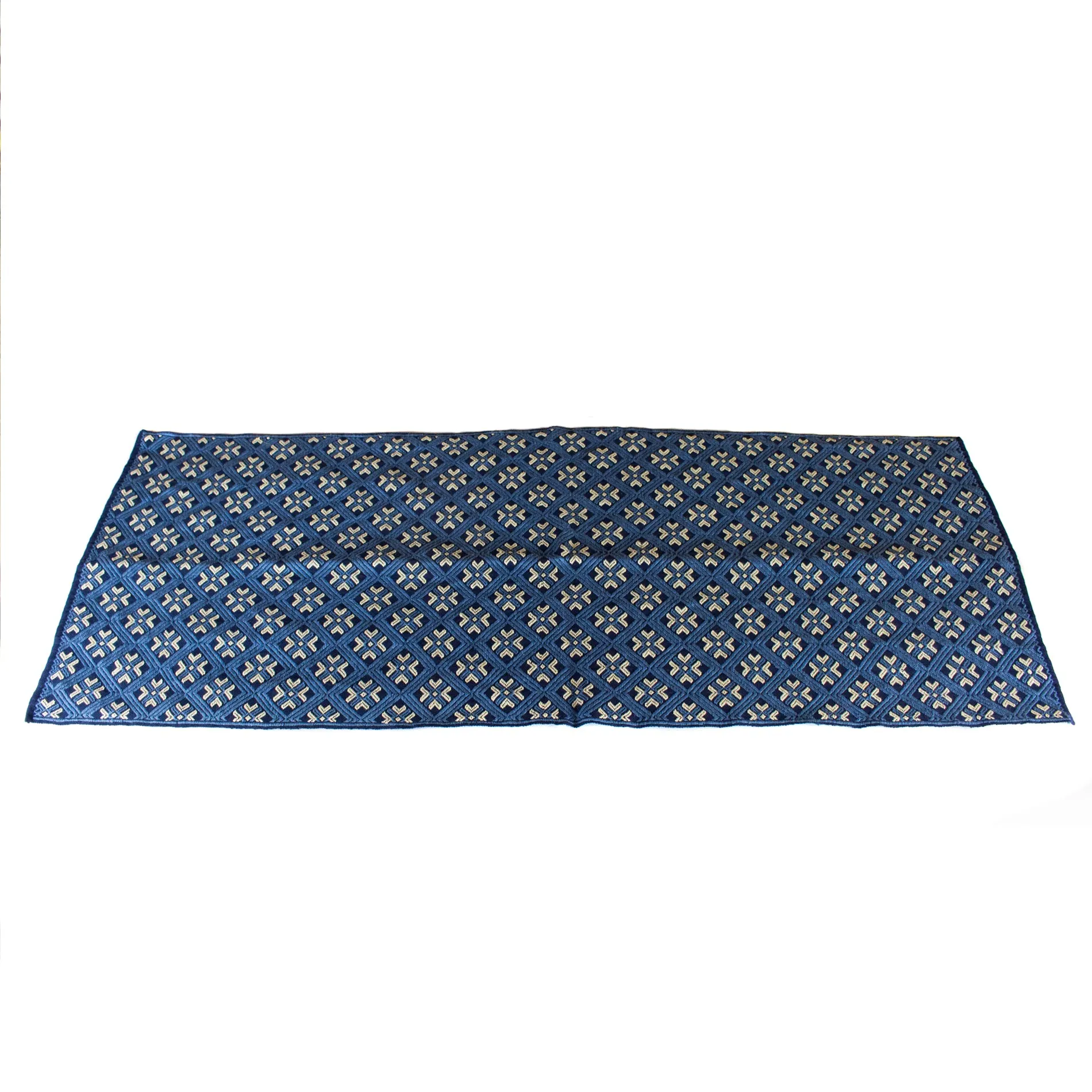 Blue Tones Table Runner, Backstrap Weaving