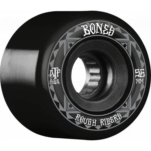 Bones 56mm 80a  ATF Rough Rider Runners Black Skateboard Wheels 4pk