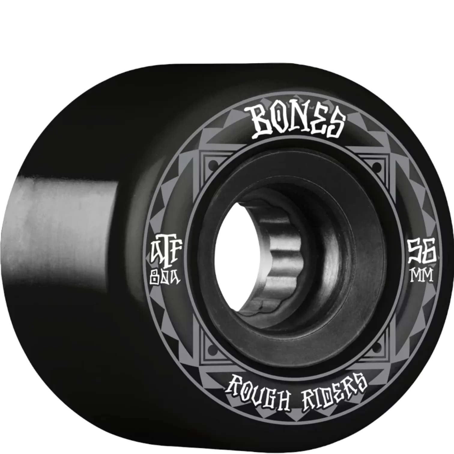 BONES WHEELS ATF ROUGH RIDER SKATEBOARD WHEELS RUNNERS 56MM 80A BLACK