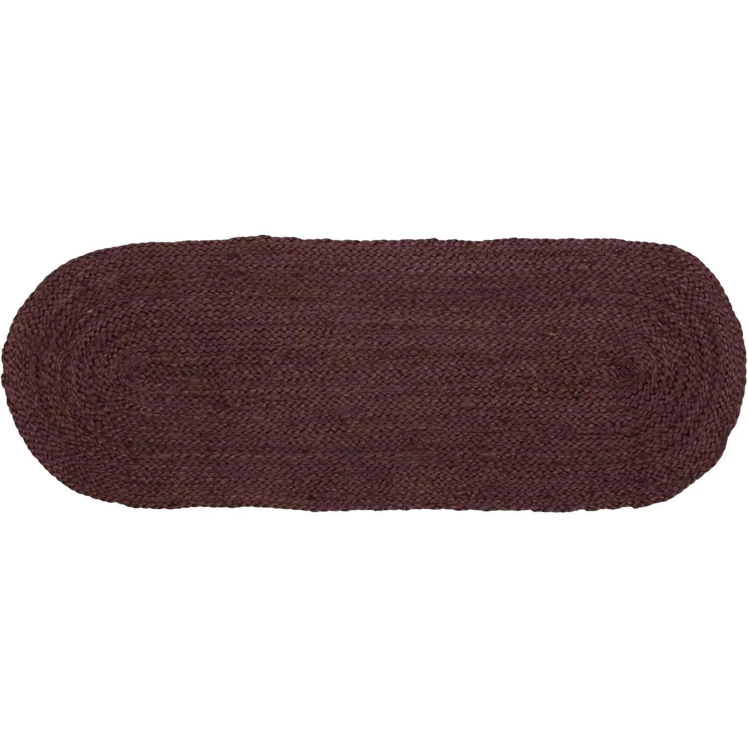 Burgundy Jute Runner Oval 13x36 VHC Brands