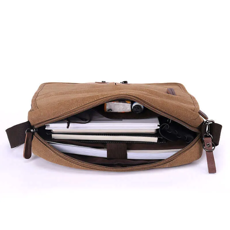 Canvas Messenger Bag | Fits 13.3 Inch Laptop