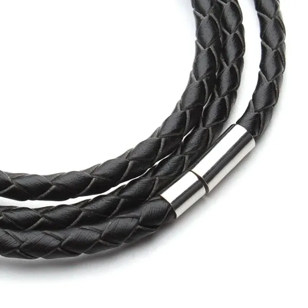 Classy Men Black Multi-Layer Leather Bracelet