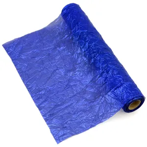 Crushed Metallic Lamé Fabric Roll: Royal Blue