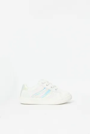 Girls White Lace Up Sneaker