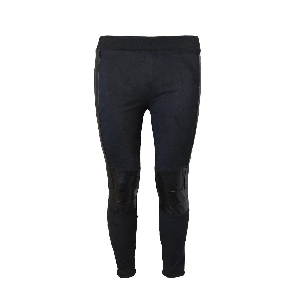 GNC Basic Ladies Legging With Suede look And Faux leather