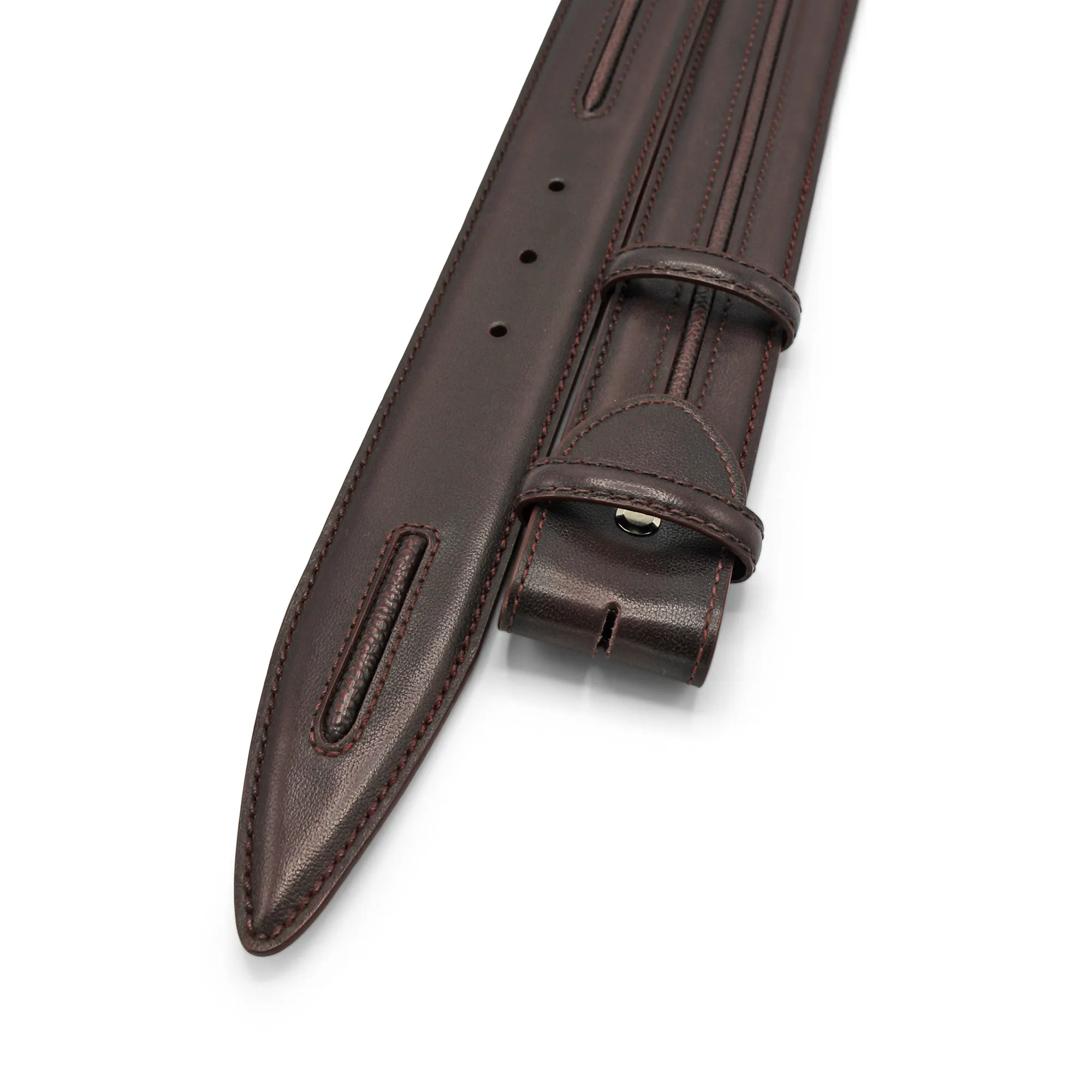 Hitchcock Welt Detail Burnished Belt Strap