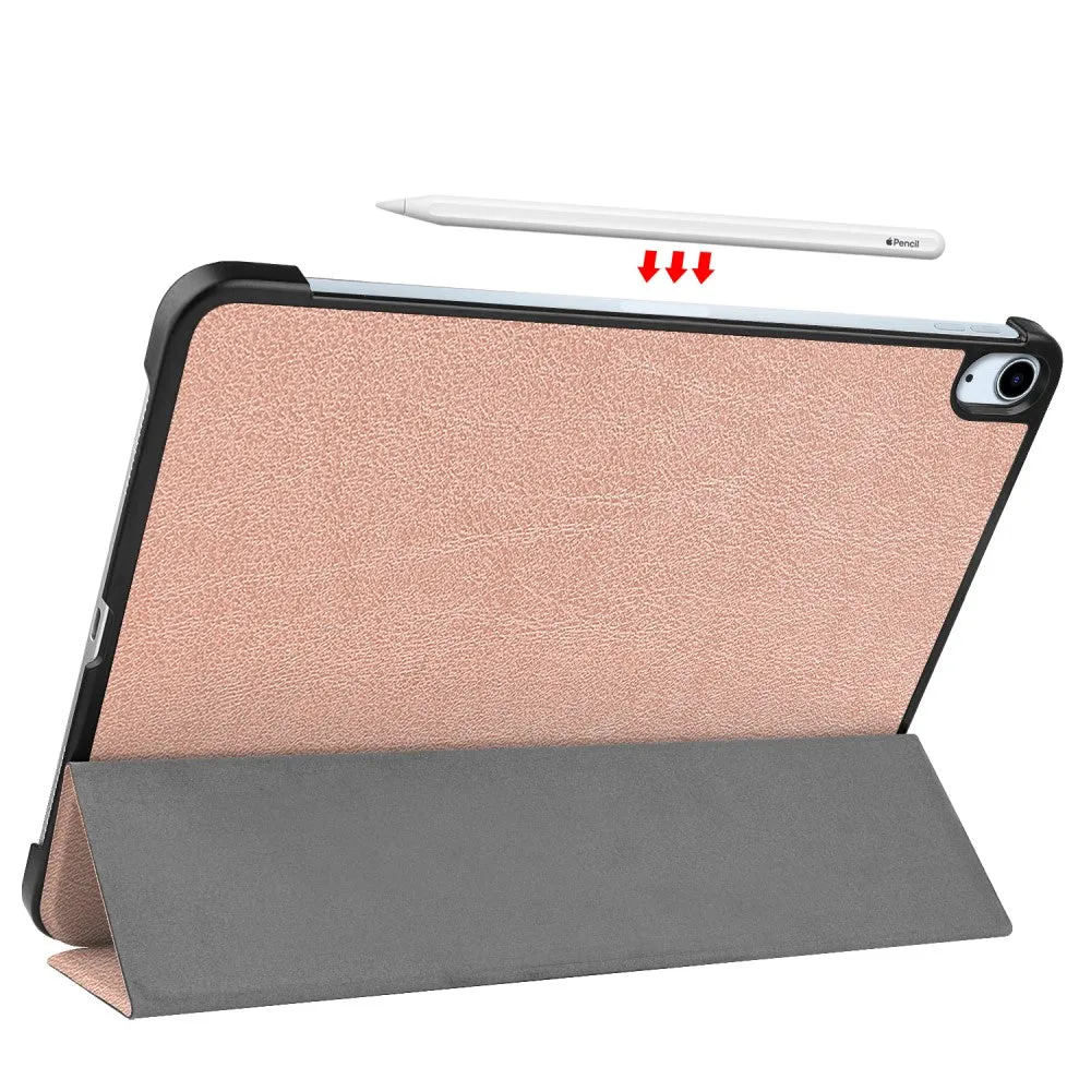 iPad Air 11" (2024) Leather Case Smart Cover Sleeve Litchi Look - Rose gold