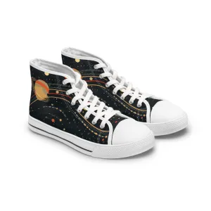 Jupiter and Saturn Space Women's High Top Sneakers