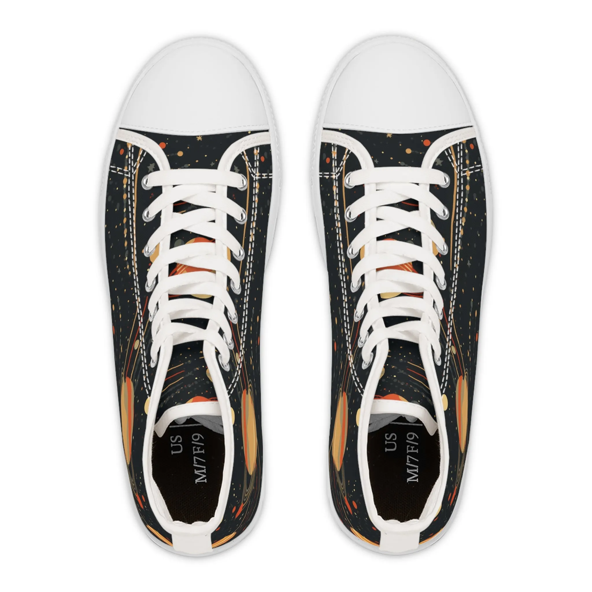 Jupiter and Saturn Space Women's High Top Sneakers