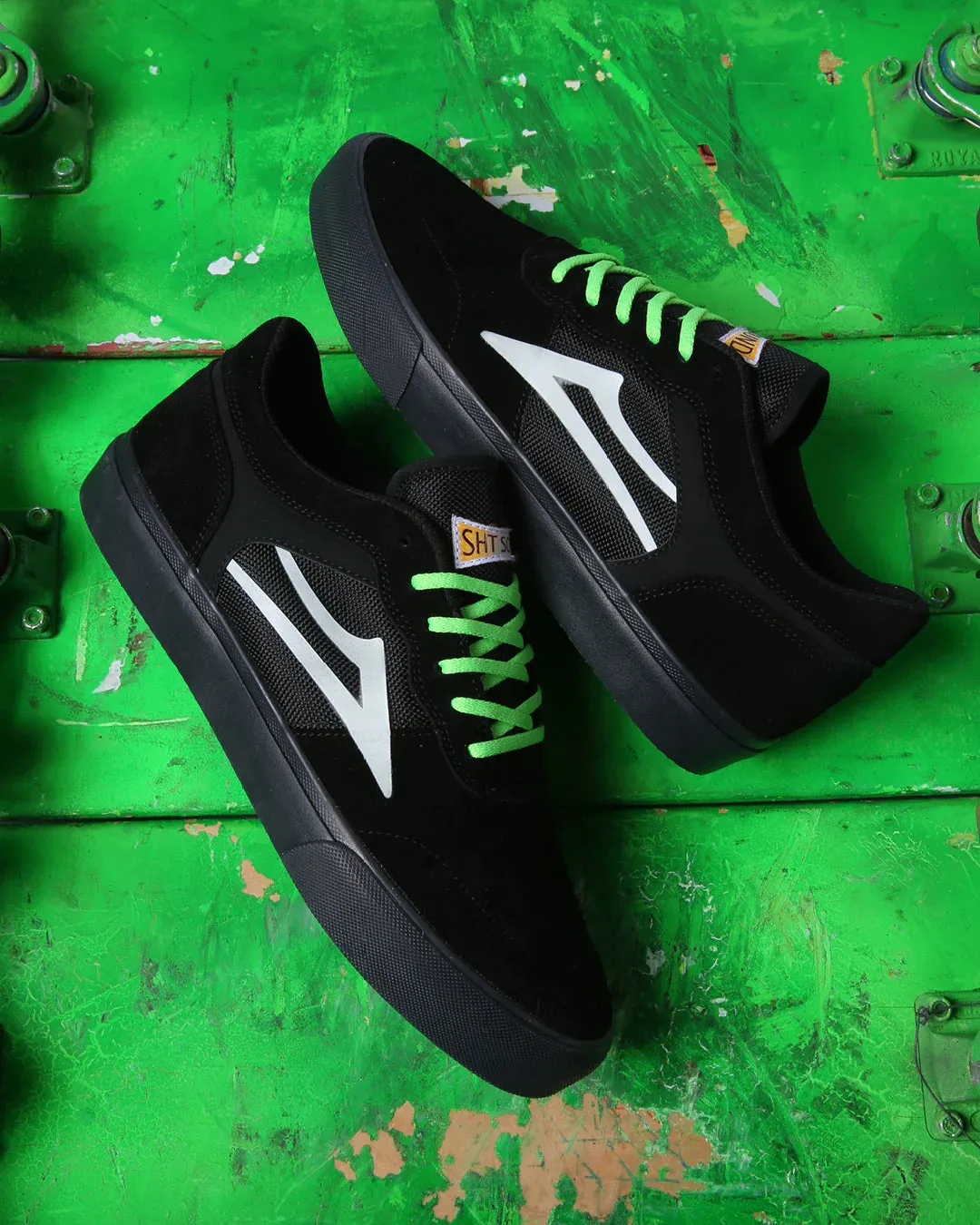 Lakai x Yeah Right Staple Skate Shoes - Black/UV Green