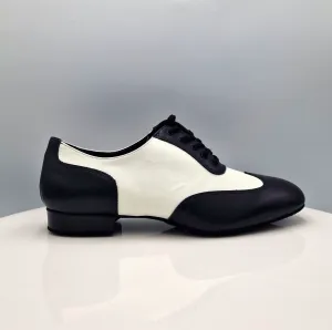 Lidmag 870 Black and White Leather Jazz dance shoes