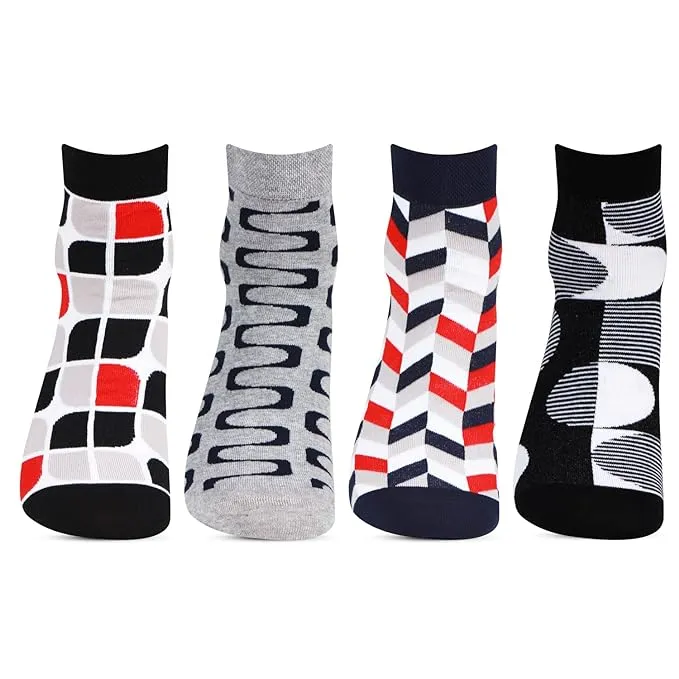 Men Ankle Length Fashion Socks - Pack Of 4