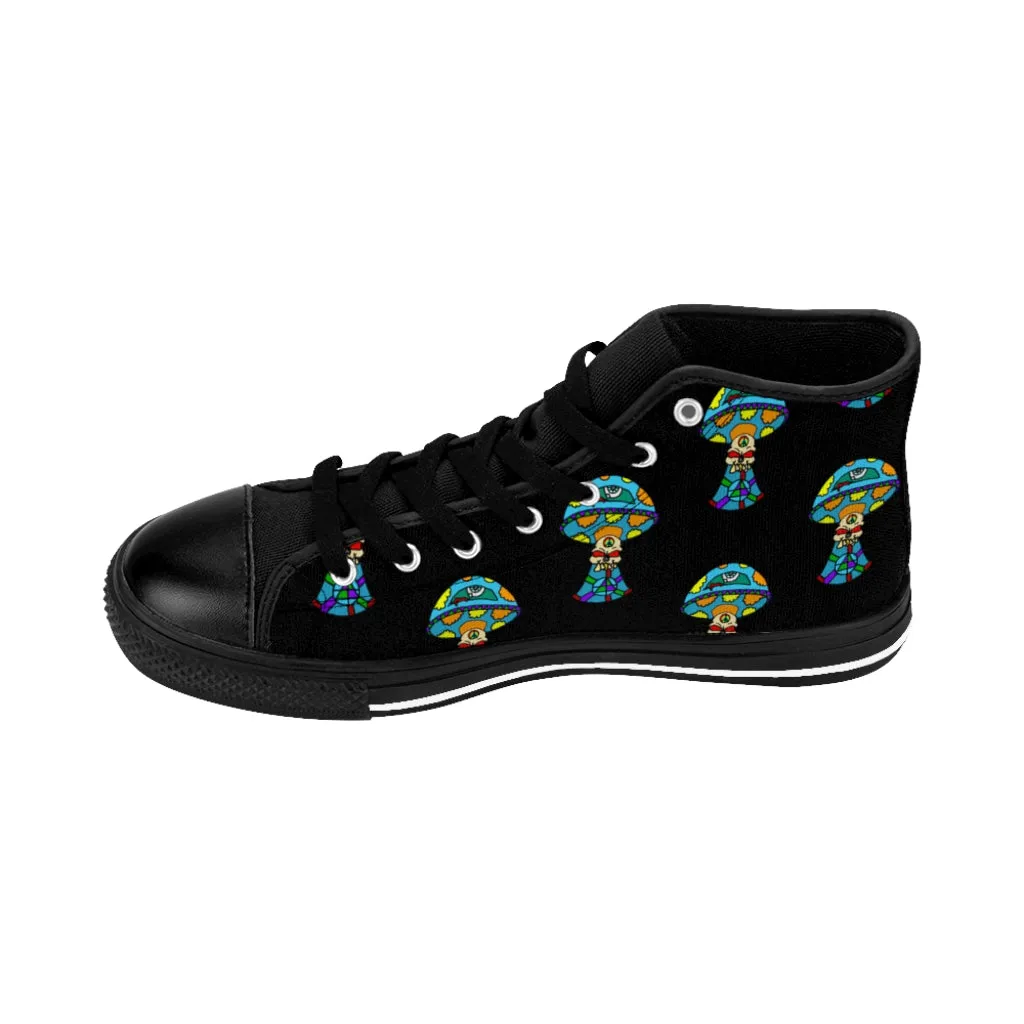 Multicolored Skull Shroom Men's High-top Sneakers