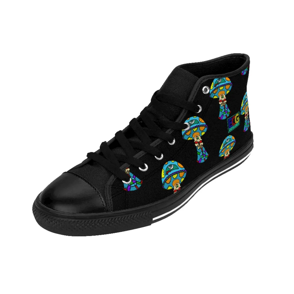 Multicolored Skull Shroom Men's High-top Sneakers