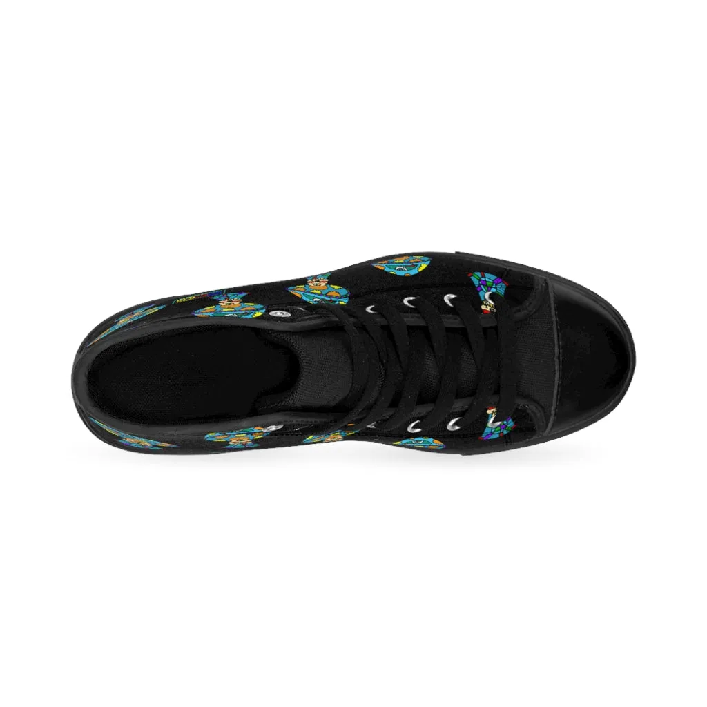 Multicolored Skull Shroom Men's High-top Sneakers