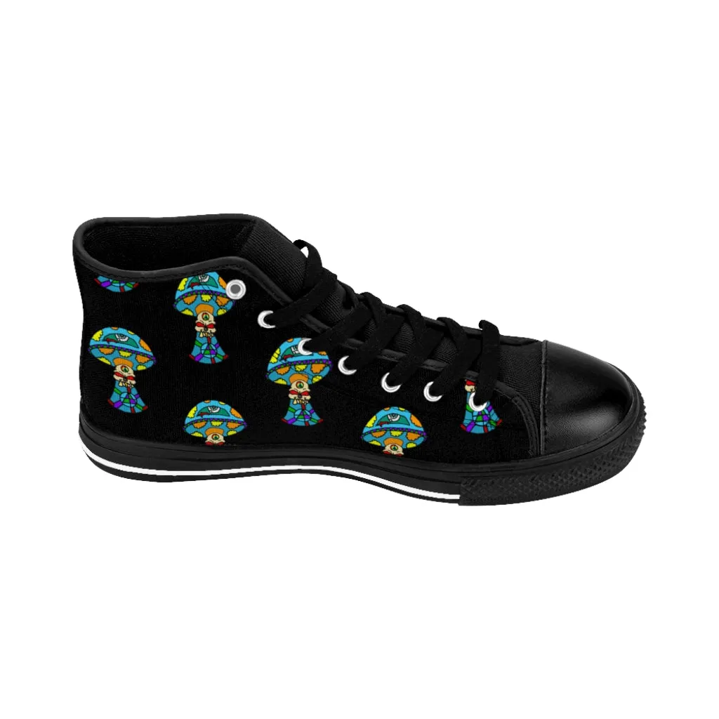 Multicolored Skull Shroom Men's High-top Sneakers