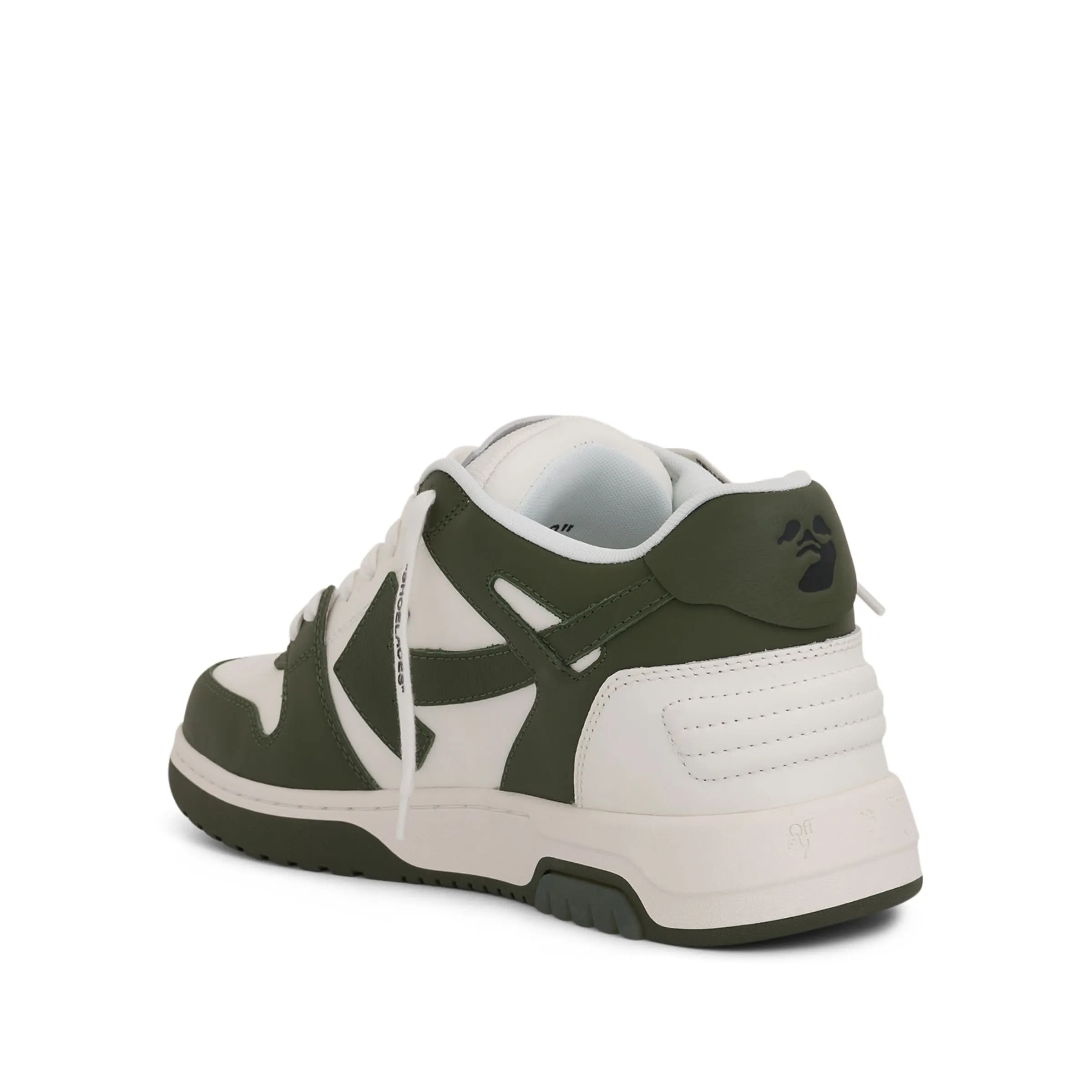 Out Of Office Calf Leather Sneaker in Dark Green/White