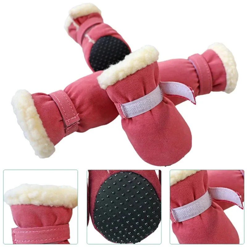 Puppy Anti-Slip Shoes | Candy Colors Pet Dog Shoes | Waterproof Boots Socks for Small Dogs | Chihuahua Winter Snow Booties | 4pcs/set