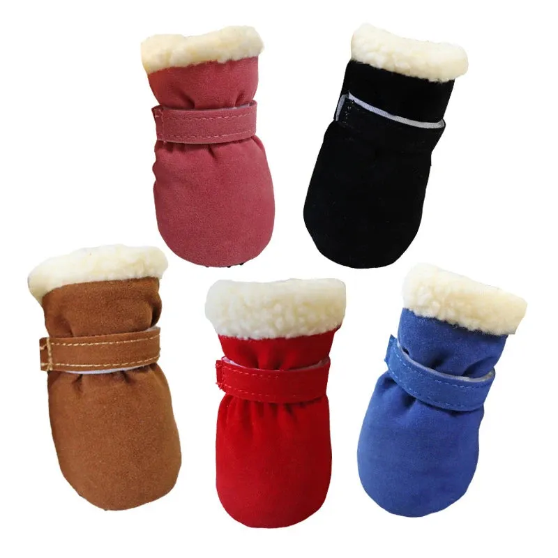 Puppy Anti-Slip Shoes | Candy Colors Pet Dog Shoes | Waterproof Boots Socks for Small Dogs | Chihuahua Winter Snow Booties | 4pcs/set