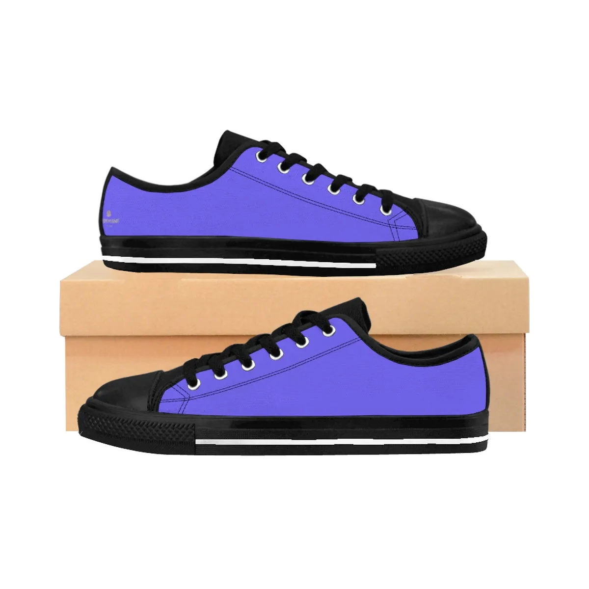 Purple Men's Low Top Sneakers, Violet Solid Color Designer Running Fashion Tennis Shoes