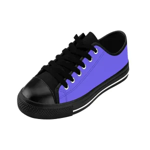 Purple Men's Low Top Sneakers, Violet Solid Color Designer Running Fashion Tennis Shoes