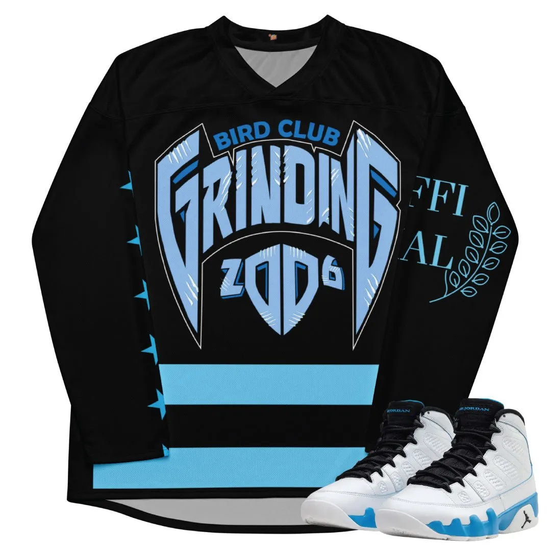 Retro 9 Powder Blue Hockey Jersey