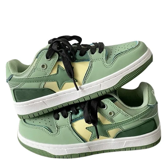 Sage Green Star Sneakers