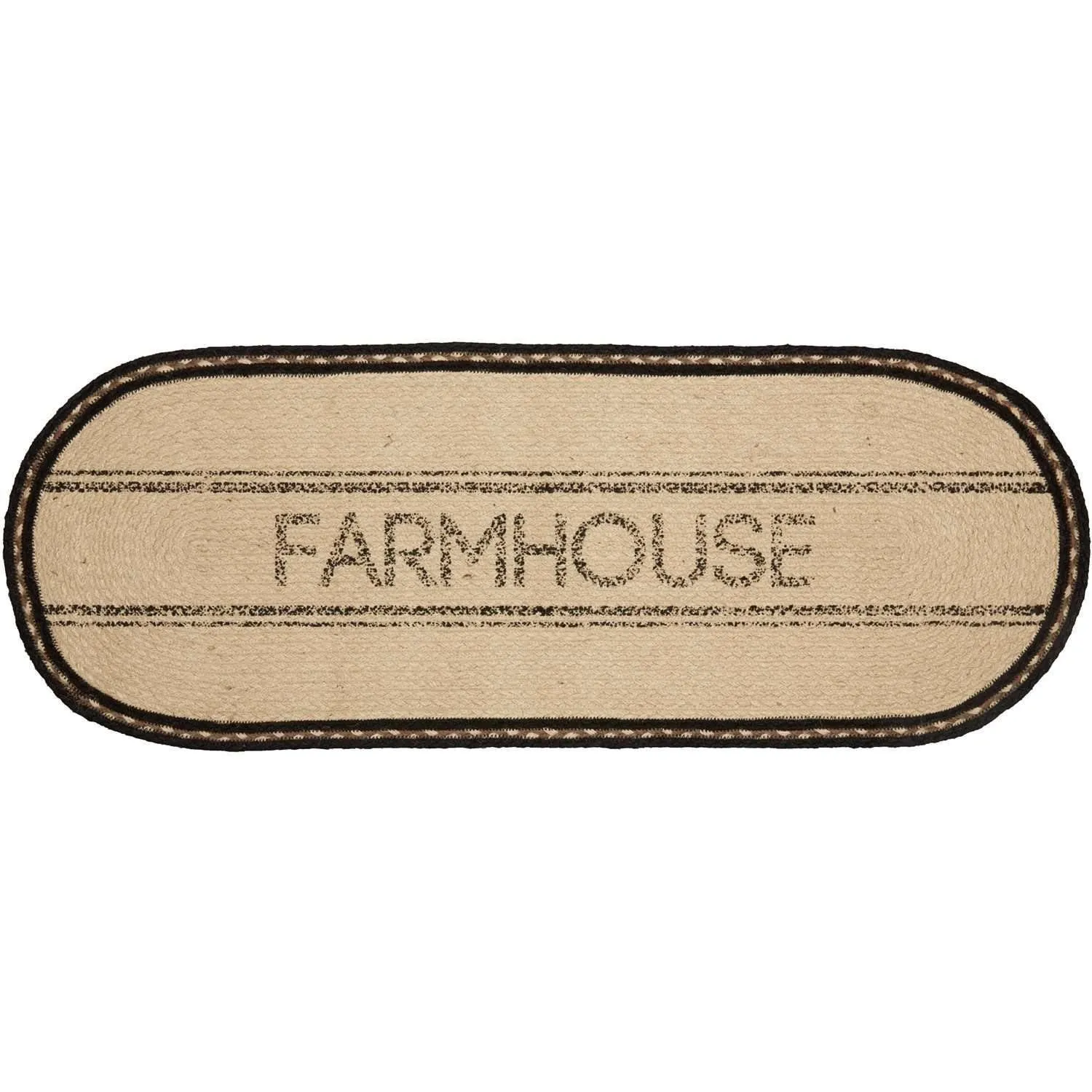 Sawyer Mill Charcoal Farmhouse Jute Runner 13x36 VHC Brands