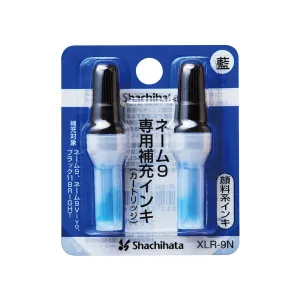 SHACHIHATA XLR-9N Pigment Replenisher 2 Pack Blue Continuous Stamp Replenishment Cartridge Special Ink Stamp Ink Office ID Stamp