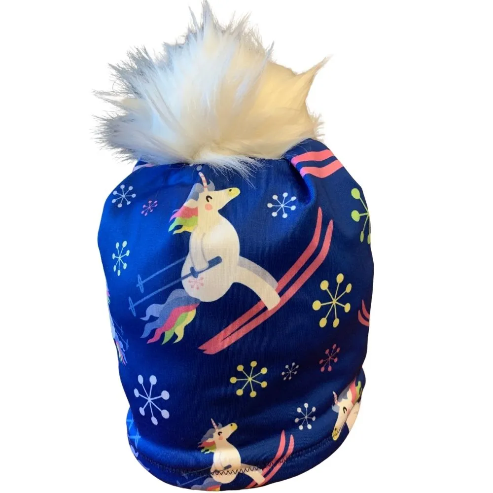 Skiing Unicorns Fleece Lined Hat