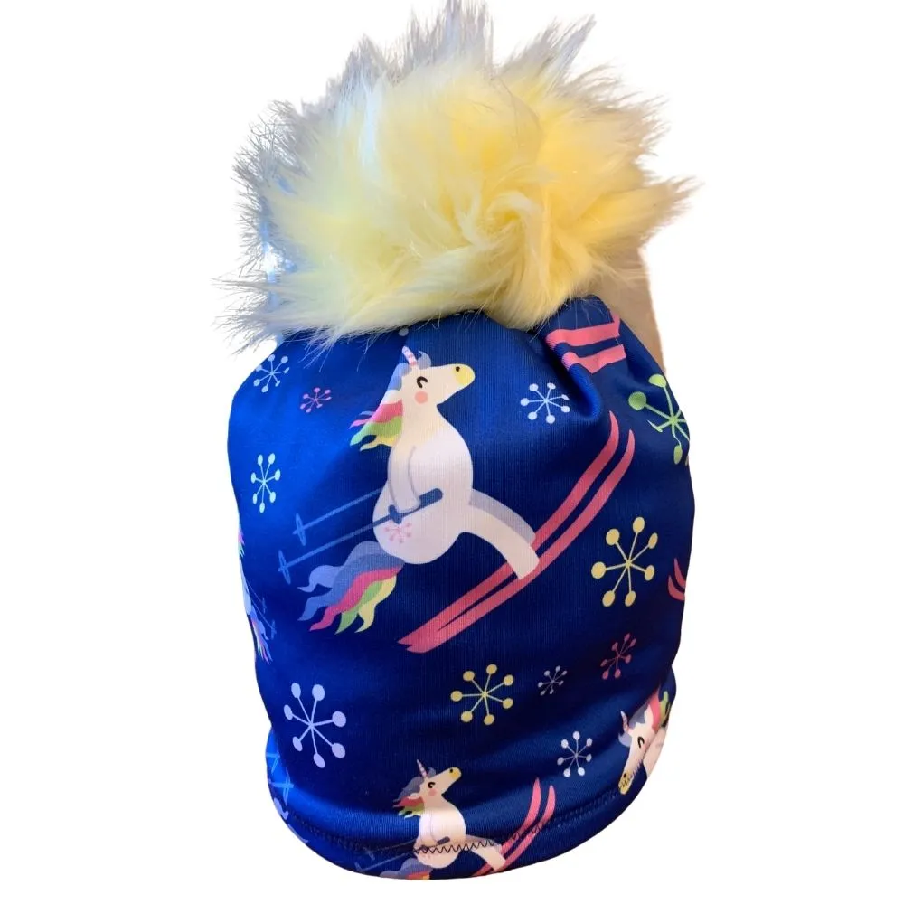 Skiing Unicorns Fleece Lined Hat