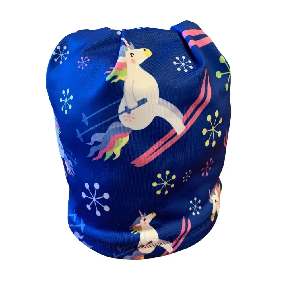 Skiing Unicorns Fleece Lined Hat