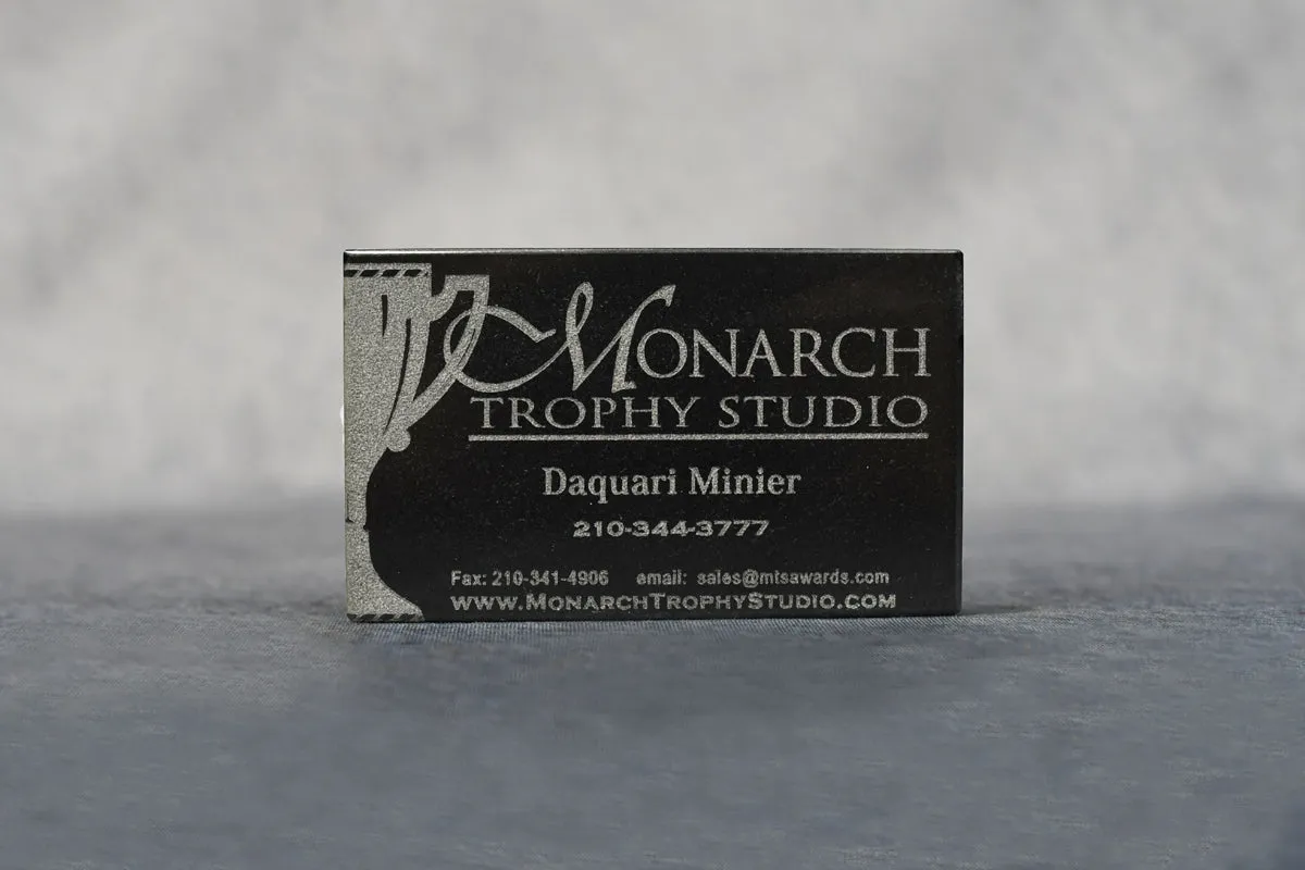 Stone Black Business Card Paperweight