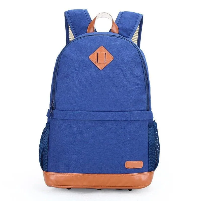 Stylish Canvas Camera Backpack for Women Blue