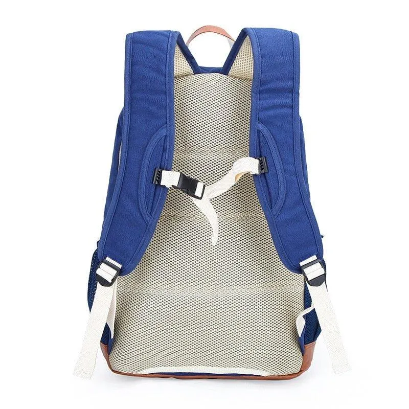 Stylish Canvas Camera Backpack for Women Blue