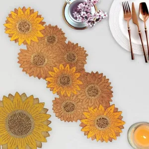 Sunflower Embroidered Table Runner for Floral Elegance | 35 x 13 inches