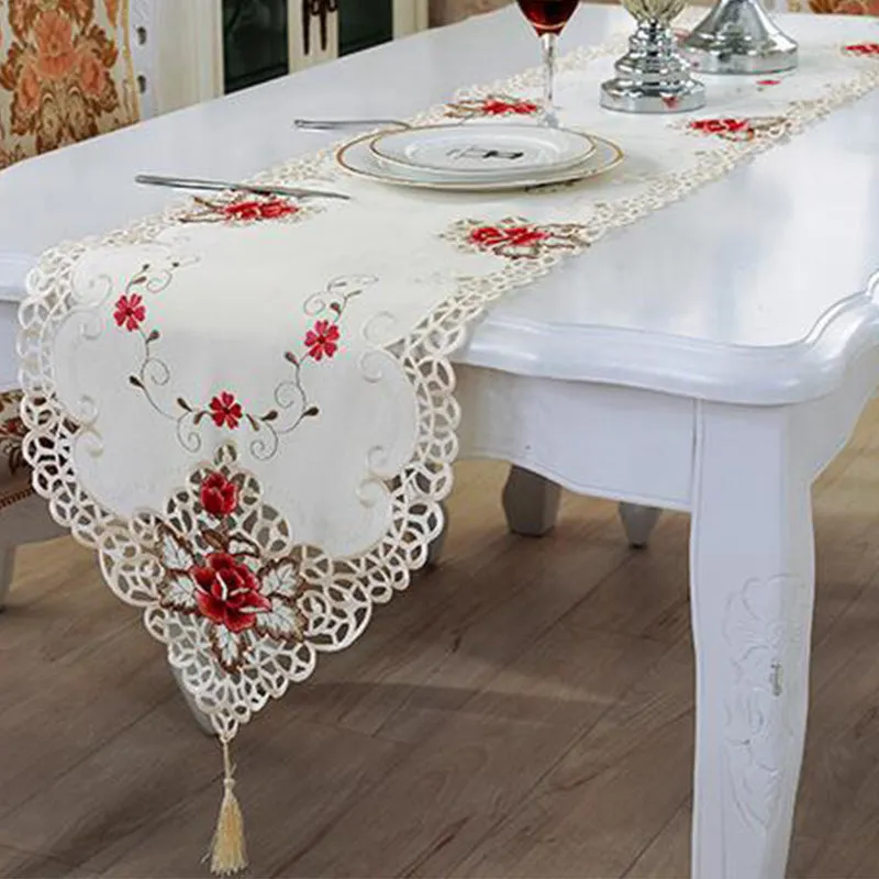 Table Runners Floral Lace Dust Proof Covers for Table Home