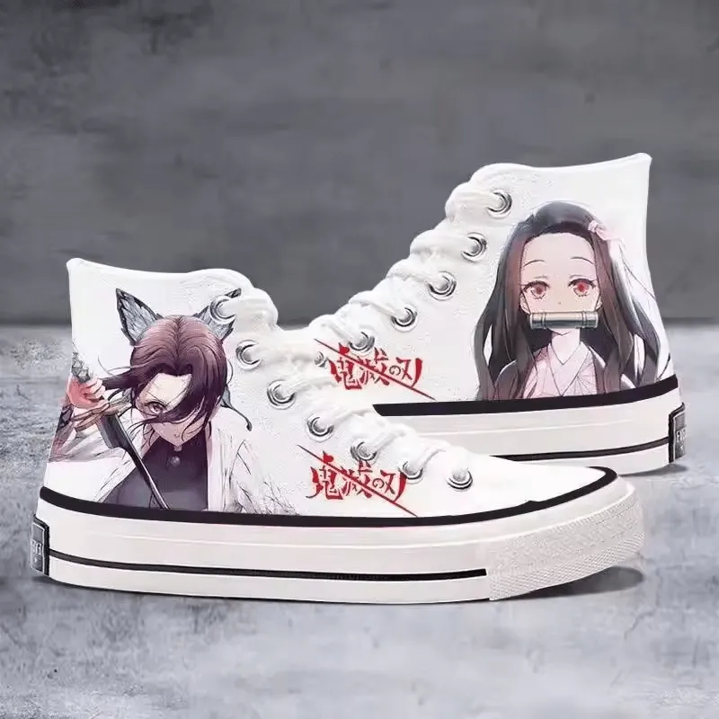 Unisex Demon Slayer Canvas Shoes - Nezuko & Tanjiro Design